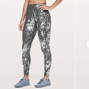 Lululemon Wunder Under Hi-Rise Tight Crinkle Heather Brindle High Shine Foil 8